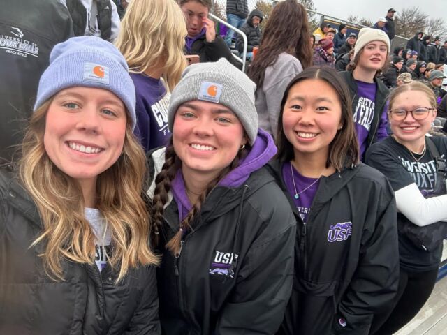 Our sweet Phoebe (Lottie’s momma 😊) up in #siouxfalls . She’s studying at #USF (go Coo!) hoping for medical school! This is Phoebe with her with friends and the Lifegroup she teaches every week. (Besides working, swimming for USF, taking genetics, chemistry, anatomy, etc. 🤮) We’re so proud of you @phoebemosley and miss you very much! Especially this week! #family #universityofsiouxfalls #usfcougars